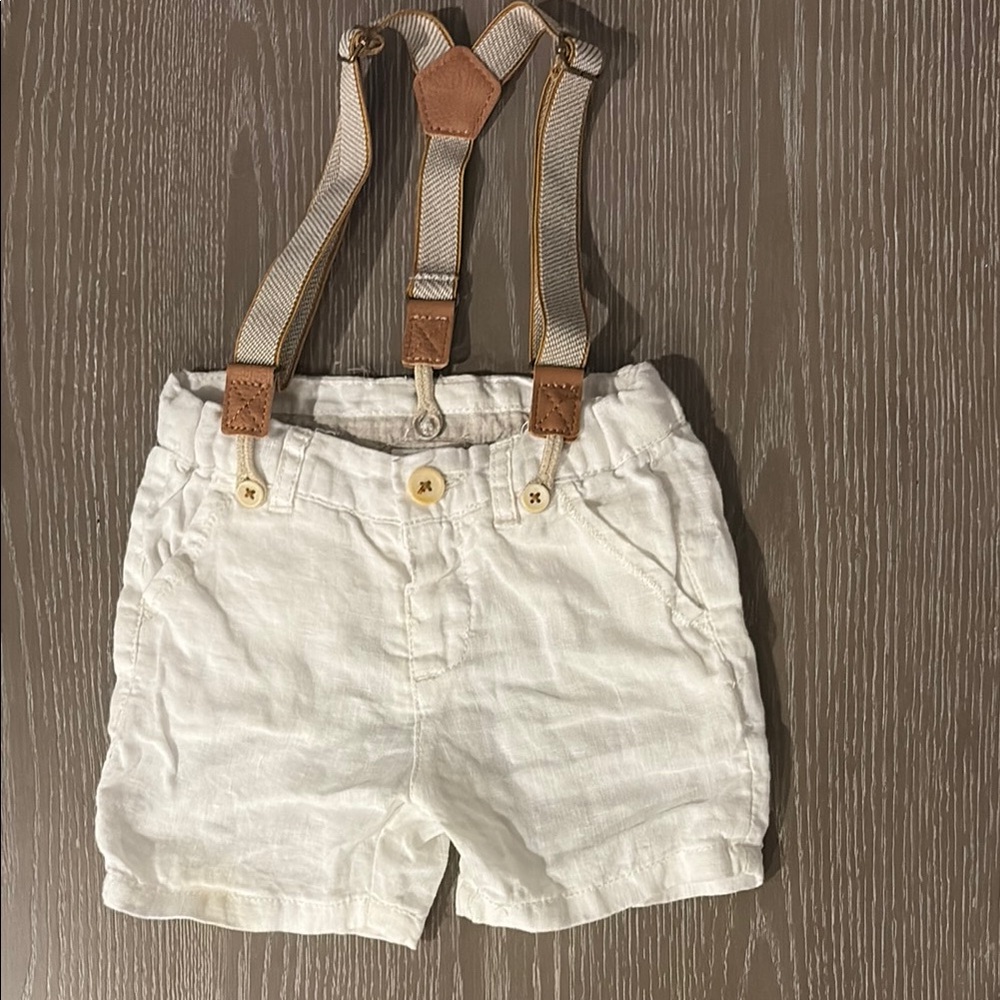 Zara Kids Cream Shorts with Suspenders